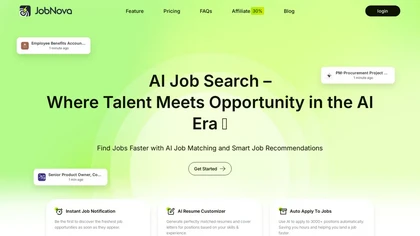 Jobnova.ai website image