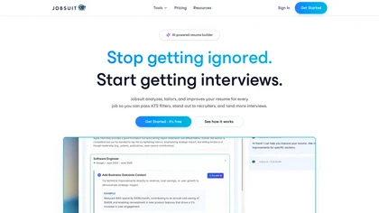 JobSuit AI website image