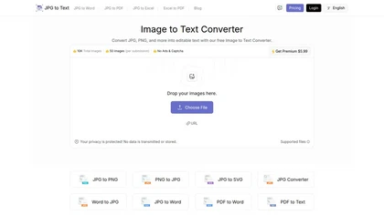 JPG to Text website image