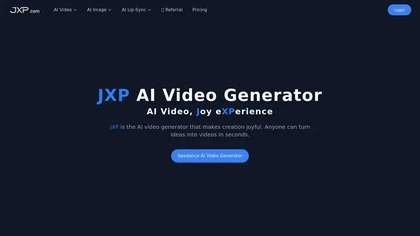 JXP AI video generator website image