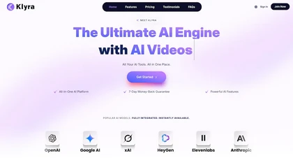 Klyra AI website image