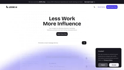Lessie AI website image