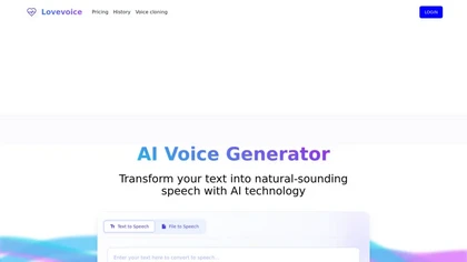 lovevoice AI website image