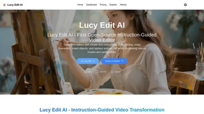 Lucy Edit AI website image