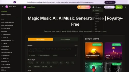 MagicMusic.app website image