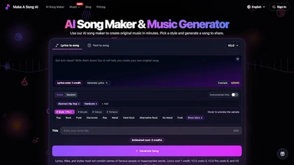 Make a Song AI website image