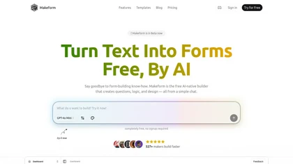 Makeform website image