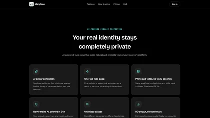 Manyface AI website image