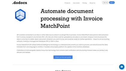 MatchPoint - dodocs.ai website image
