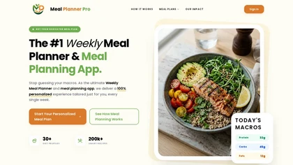 Meal Planner Pro website image