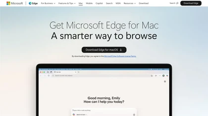 Microsoft Edge AI-Browser website image