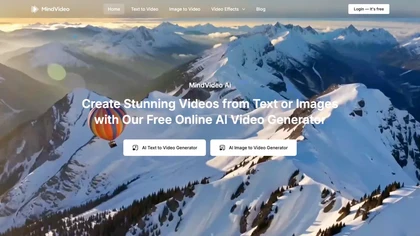 MindVideo AI website image