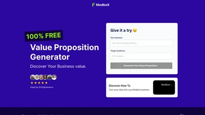 Modbox - Value Proposition Generator image