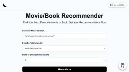 Movie & Book Recommender image