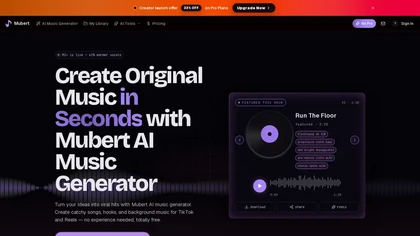 Mubert AI website image