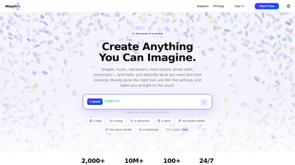 Musely  website image