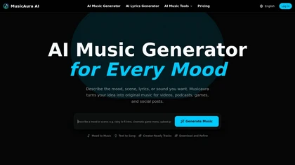 Musicaura AI website image