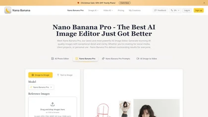 Nana Banana Pro - NanoBanana.io website image