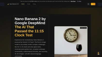Nano Banana 2 AI website image