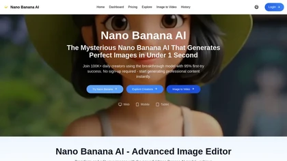 NanoBananaAI website image