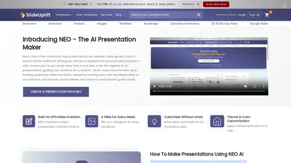 Neo AI Presentation Maker website image