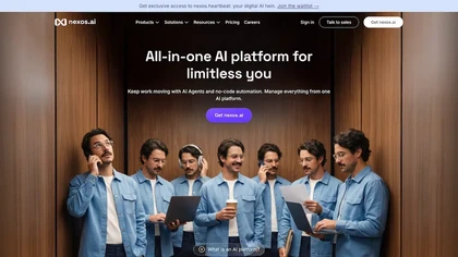 Nexos AI website image