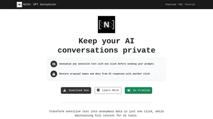 NICH: GPT Anonymizer website image
