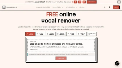 Onlinevocalremover.com website image