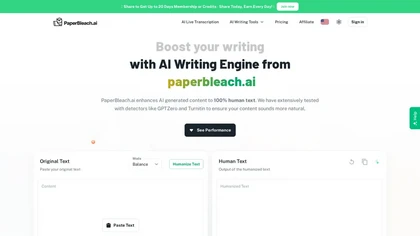 Paperbleach AI website image