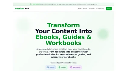 PassiveCraft website image
