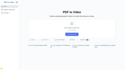 PDF to Video website image