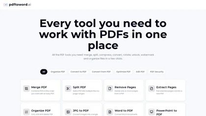PDFtoword AI website image