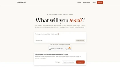 Personwise AI website image
