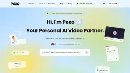 Pexo AI website image