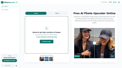 Photoupscaler AI website image
