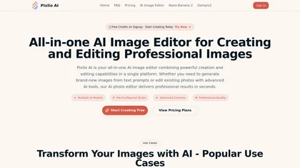 Pixlio AI website image