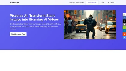 Pixverse AI website image