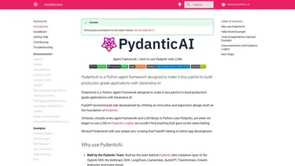 Pydantic AI website image