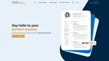 Rabbit Resume website image