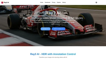 Ray3 AI website image