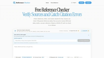 Reference Checker website image