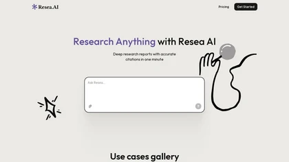 Resea AI website image