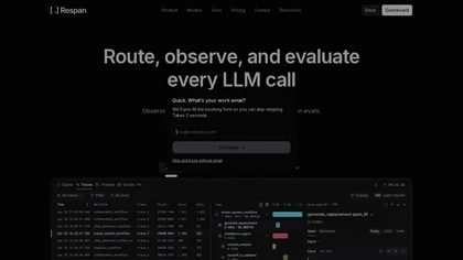 Respan AI website image