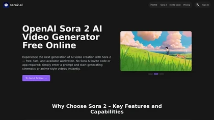 Sara2.ai website image