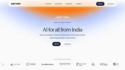 Sarvam AI website image