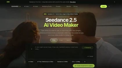 Seadanse website image