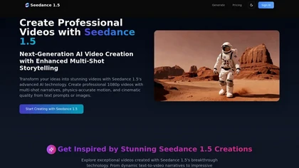Seedance15.ai website image