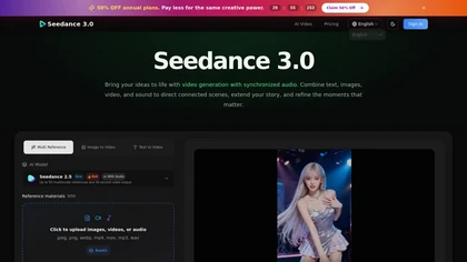 Seedance3.ai website image