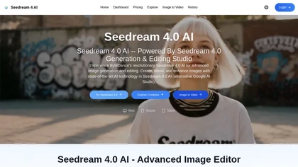 Seedream 4.0 AI website image
