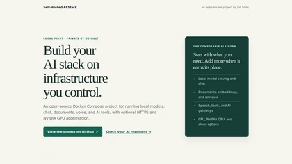 Self Hosted AI Stack website image